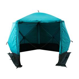 Шатер СЛЕДОПЫТ быстросборный, 5 стен, 3,4х3,25 м, h-2,30 м, S по полу 7,6 кв.м, цвет Waterfall