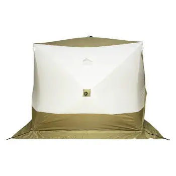 Палатка КУБ 2 Premium Long (трехслойная), оливковый-белый, Следопыт