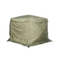 Шатер СЛЕДОПЫТ быстросборный, 6 стен, 3,35х3,85 м, h-2,25 м, S по полу 9,3 кв.м ОЛИВА