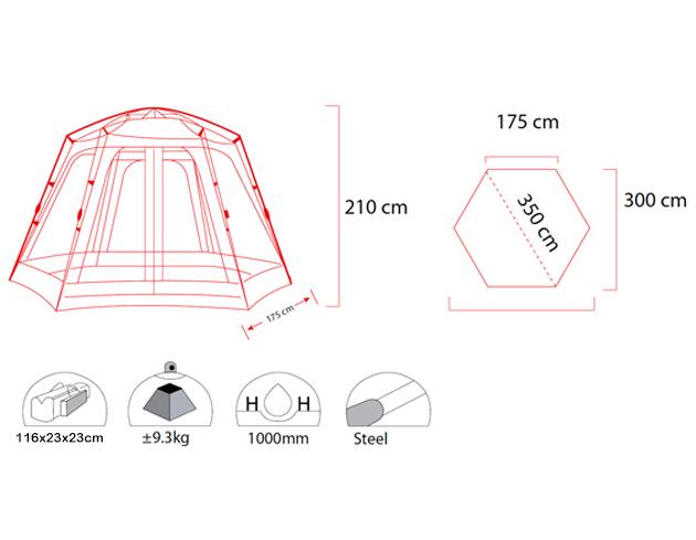 Шатер-автомат кемпинговая Envision Mosquito Plus 350х300х210 см