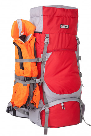 Рюкзак туристический Хальмер 2, с латами, красно-серый, 120 л, ТАЙФ