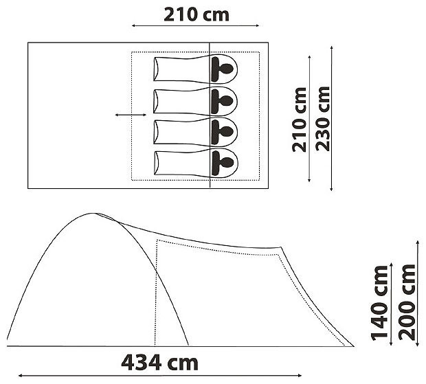 Hyppo 4 Royal (палатка) синий/белый/красный цвет