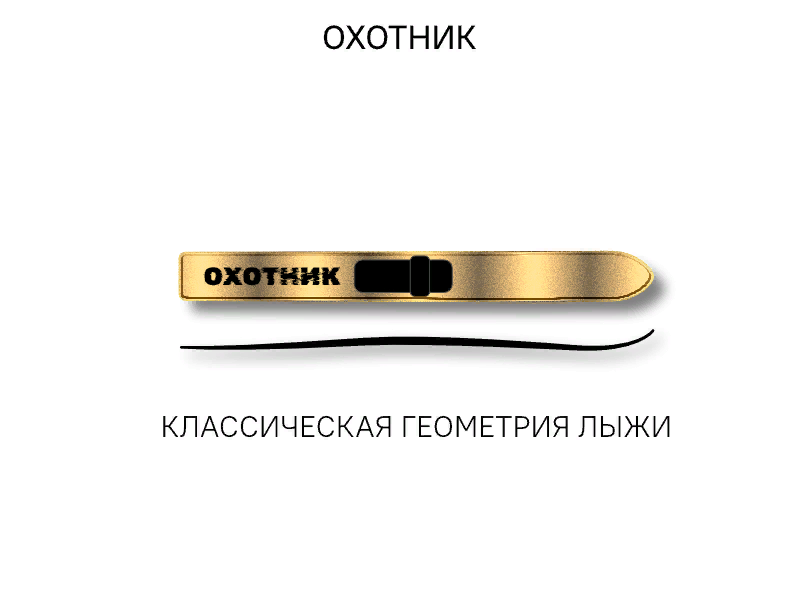 Лыжи ОХОТНИК, дерево-пластик, длина 175 см, ширина 15 см