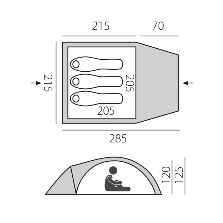 Быстросборная палатка Glade 3 зеленая, BTrace 