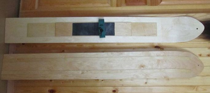 Лыжи Зима с полозьями (береза, осина 180мм), длина 150 см