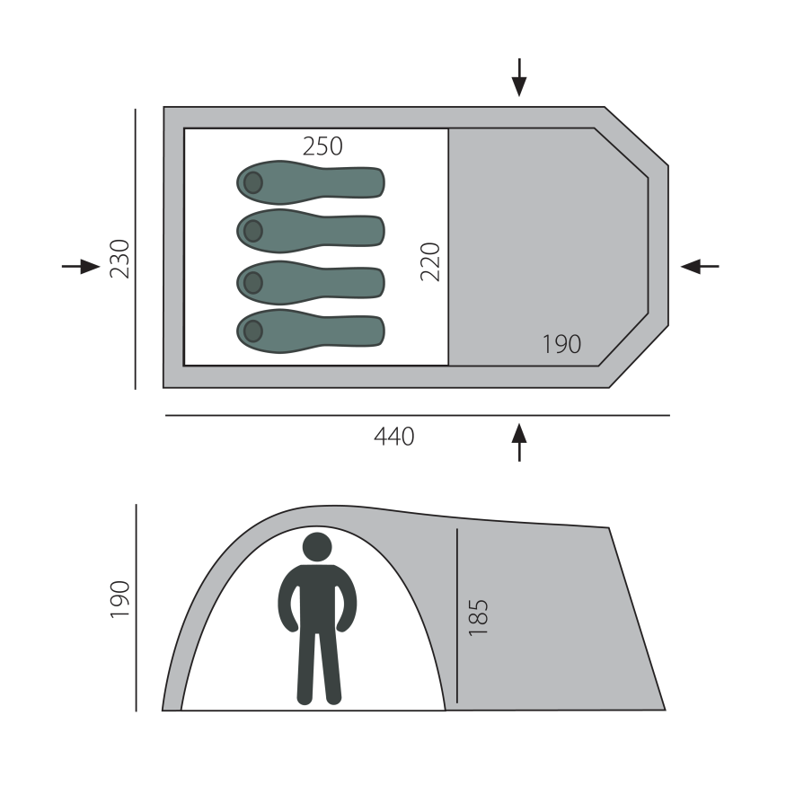 Палатка &amp;quot;Osprey 4&amp;quot; зеленая, Btrace