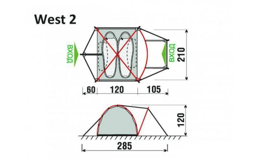 Палатка GreenLand West 2-местная