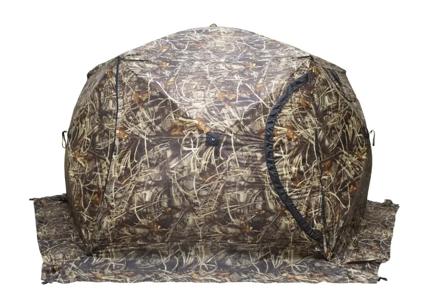 Палатка зимняя ЧУМ 2 (трехслойная, камыш с выводом под трубу и навесом)