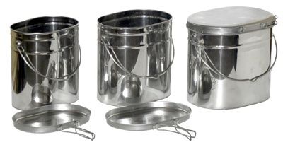 Набор высоких котелков - 3 шт. (5,0; 6,5; 8,5 л.) с крышками, Матрешка, крышки без ручек